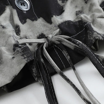 T-Shirt Dye Tie Drawstring Shorts Black