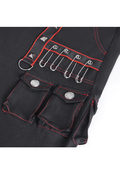 Gothic Trumpet Pants with Contrast Stitching