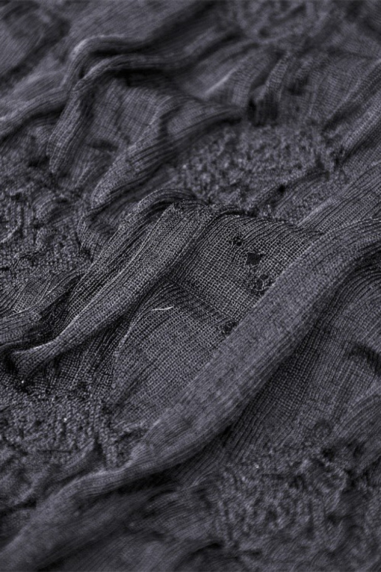 High-Low Multi-Layer Lace Gothic Slip Dress with Lacing - NoirEdge