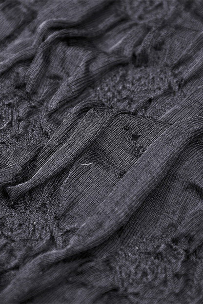 High-Low Multi-Layer Lace Gothic Slip Dress with Lacing - NoirEdge