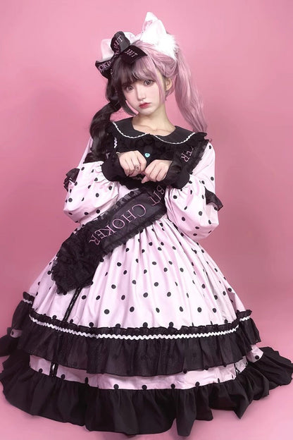Toffee Bobo Long Sleeve Print Ruffle Dress - Sweet Lolita