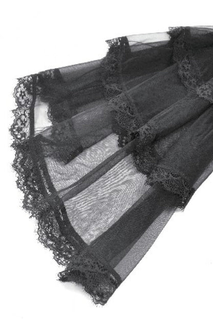 Women's Gothic Wedding Dress with Ruffled Lace and Lace-Up