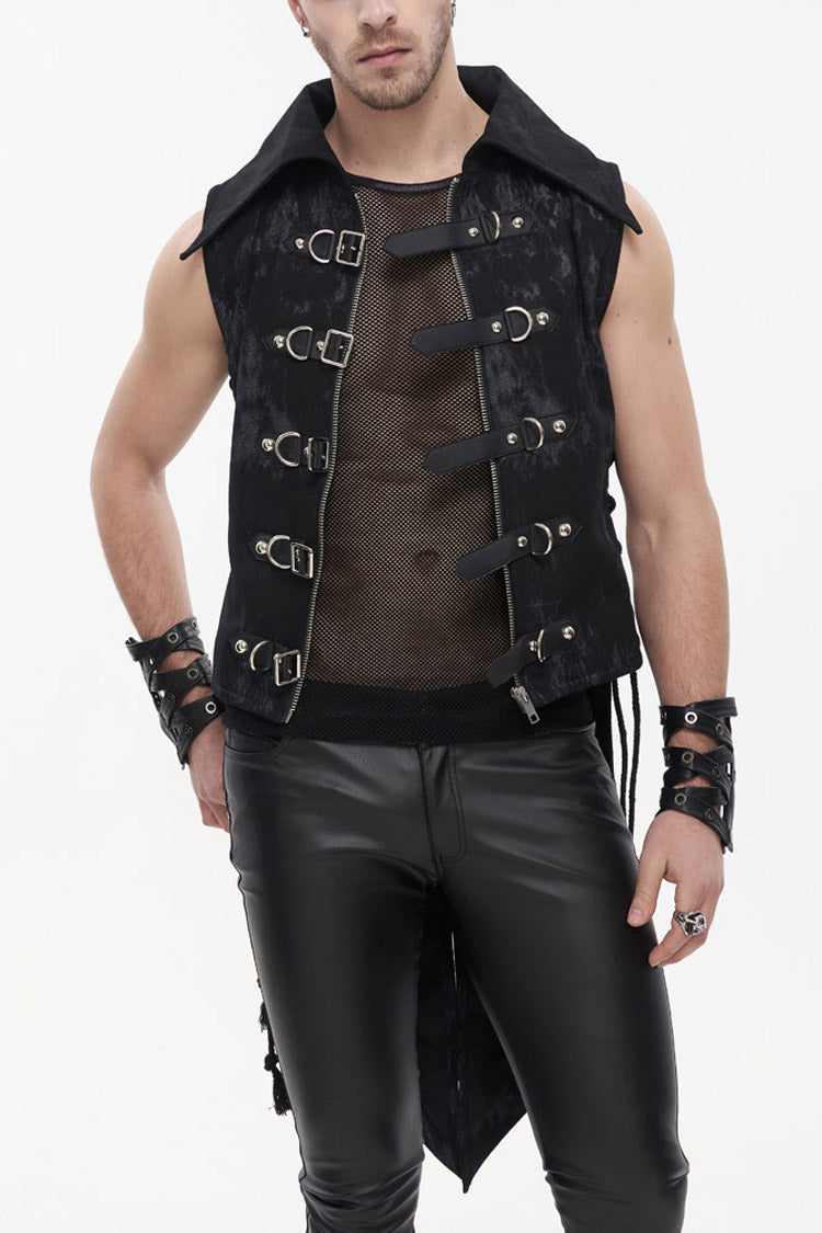 Rebel D-Ring Belted Asymmetrical Tailcoat with Side Slits
