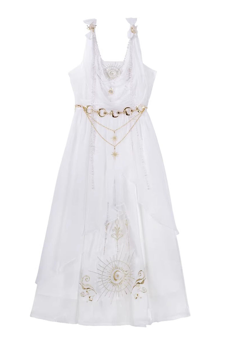 Chain Decorated Sweet Elegant Lolita Dress - White Aurelia of the Holy Light