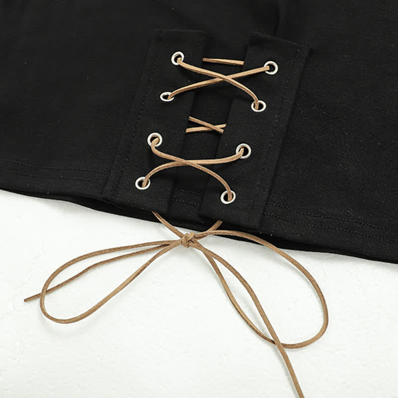 Set Pants Cargo Letter T-Shirt Print Top Crop