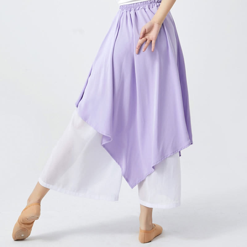 Vintage High Waist Flowy Wide Leg Casual Pants