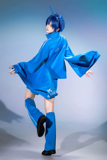 Stand-Collar Gothic Prince Coat with Trumpet Sleeves and Shorts