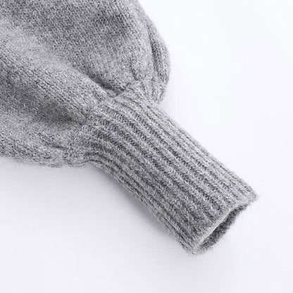 Collar Wide Casual Sqaure Sweater Colorblock Pants Leg