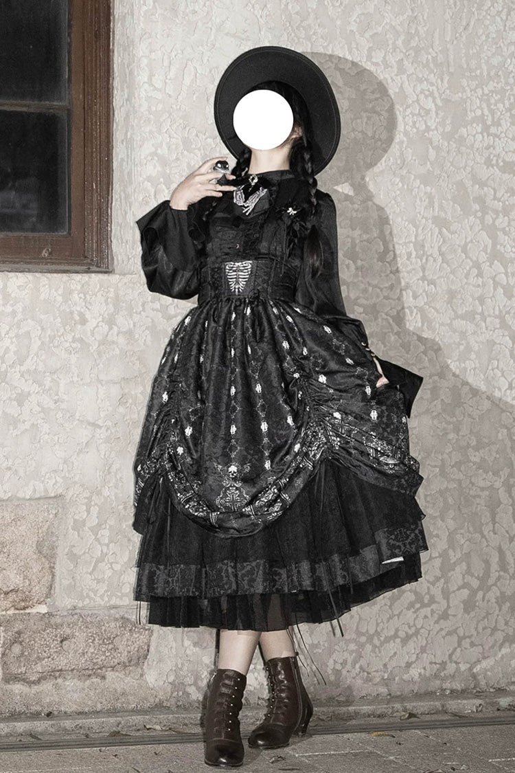 Printed Boned Elegant Gothic Skirt