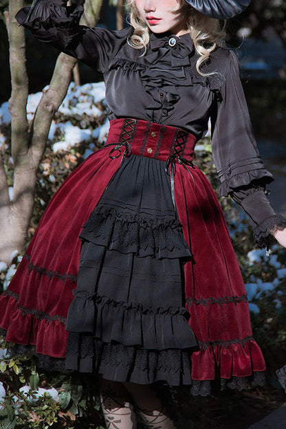 Stitching Cardigan Multi-Layer Lolita Skirt Dress