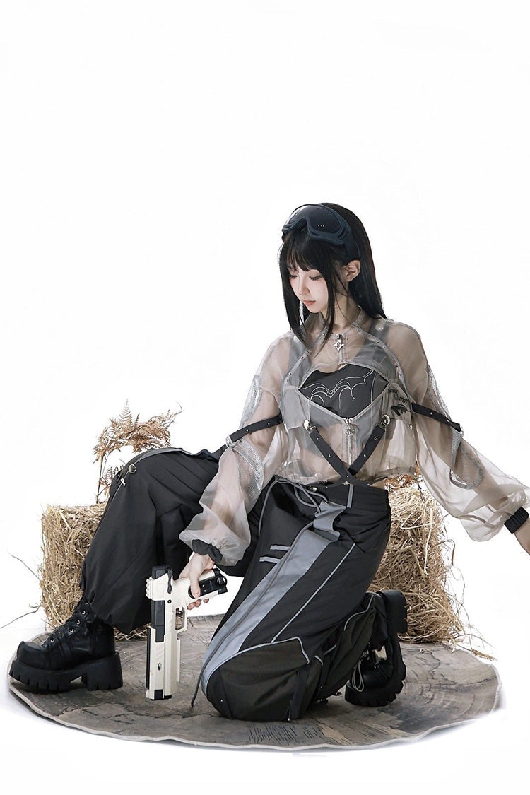 Infinite Battlefield Long Sleeves Printed Techwear Style Gothic Handsome Ouji Lolita Set