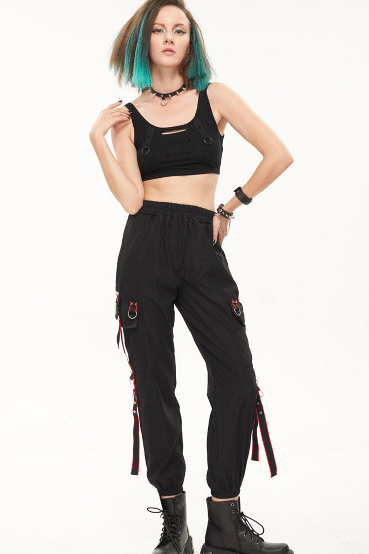 Womens Long Pants with Skull Webbing