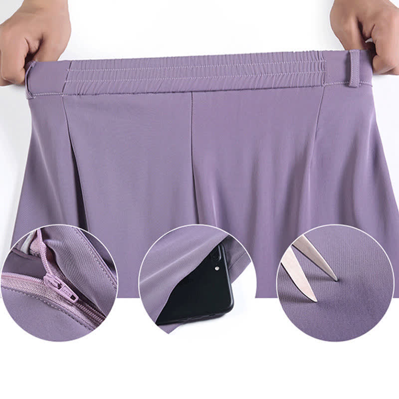 Purple Drawstring T-Shirt High Waist Casual Suit Pants