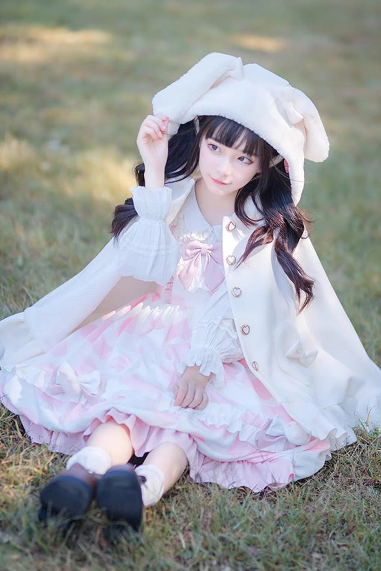 Plush Bunny Ears Princess Cloak Coat
