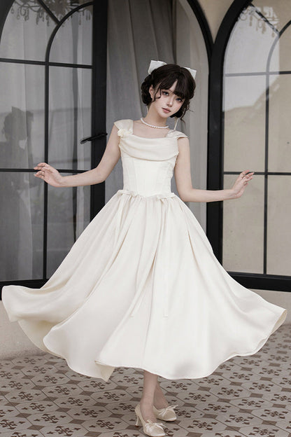 Fishbone Vintage Elegant Jumper Dress Set - Ivory With Love