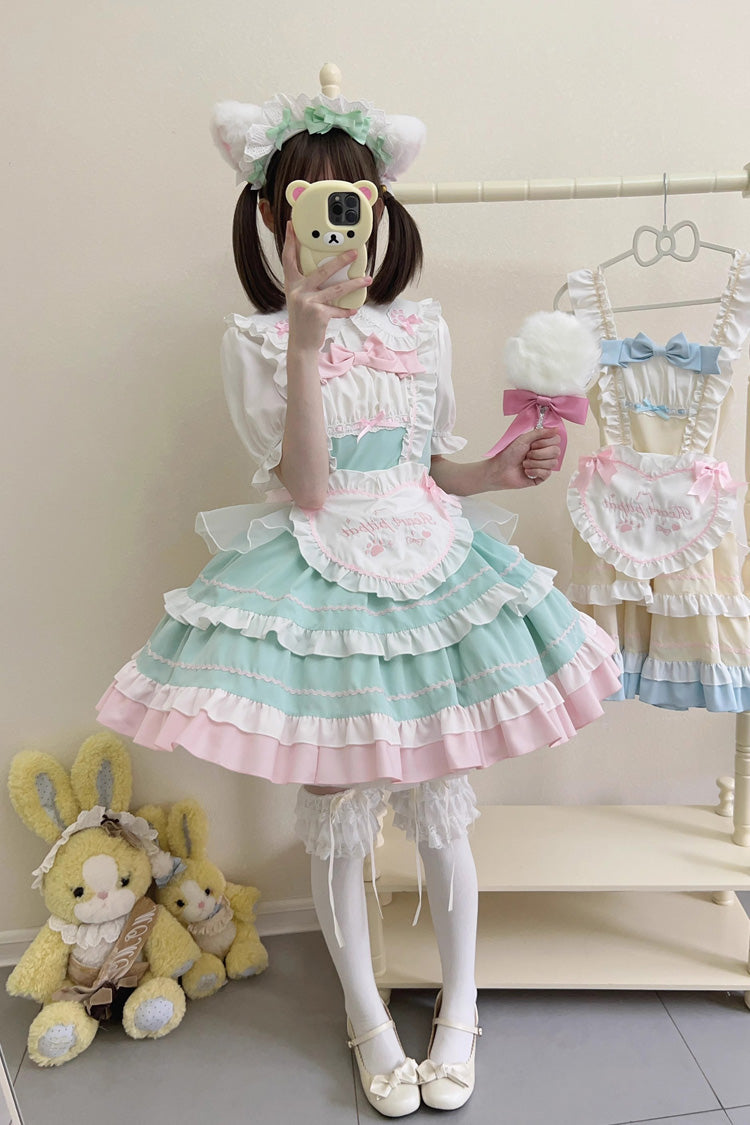 Cat-Ear Story Layered Ruffled Bowknot JSK Lolita Dress in Four Colors