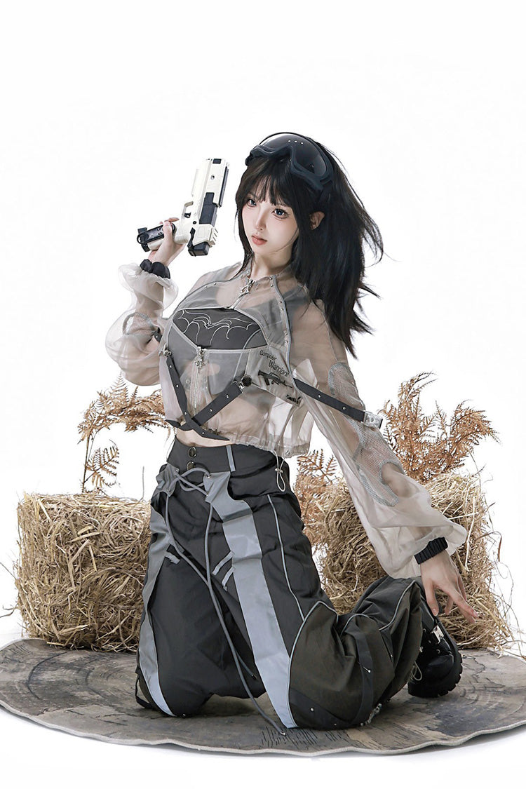 Infinite Battlefield Long Sleeves Printed Techwear Style Gothic Handsome Ouji Lolita Set