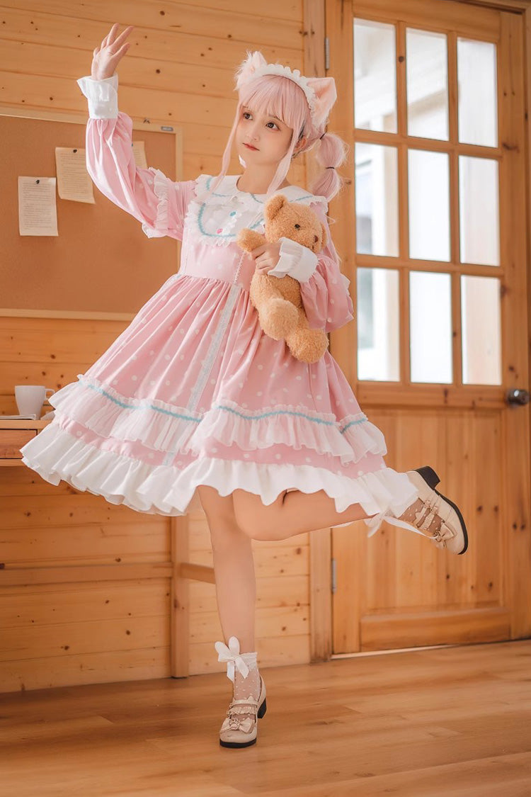 Toffee Bobo Long Sleeve Print Ruffle Dress - Sweet Lolita