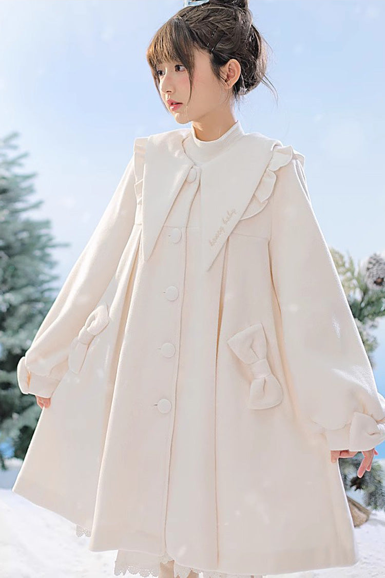 Pointed Collar Bow Sweet Lolita Coat