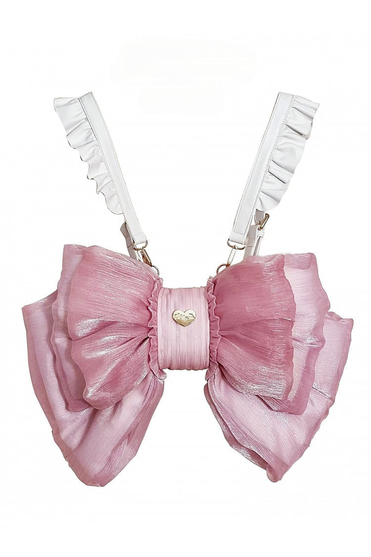 Grand sac à dos lolita rose avec nœud papillon