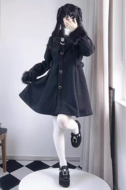 Plush Lop Rabbit Hooded Detachable Sweet Coat Two Colors