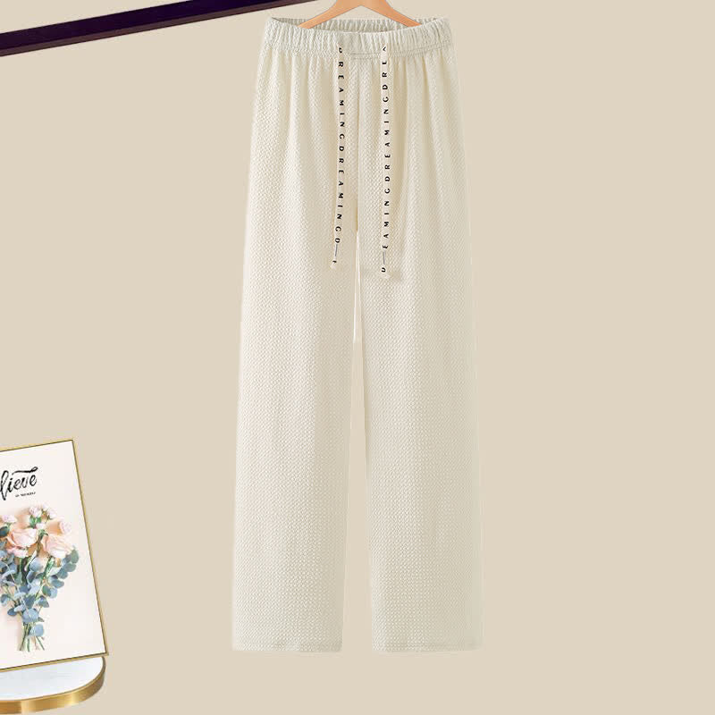 Cardigan Set Plaid Top Sweater Pants Pink White