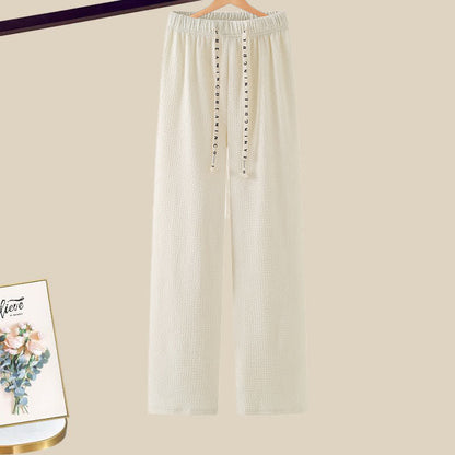 Cardigan Set Plaid Top Sweater Pants Pink White