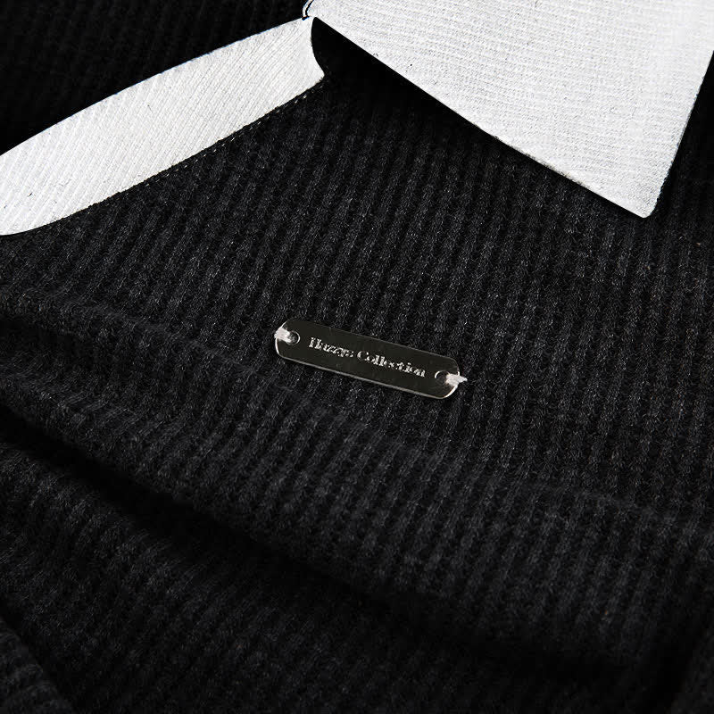 Set Drawstring Crop Slip Black T-Shirt Dress Irregular