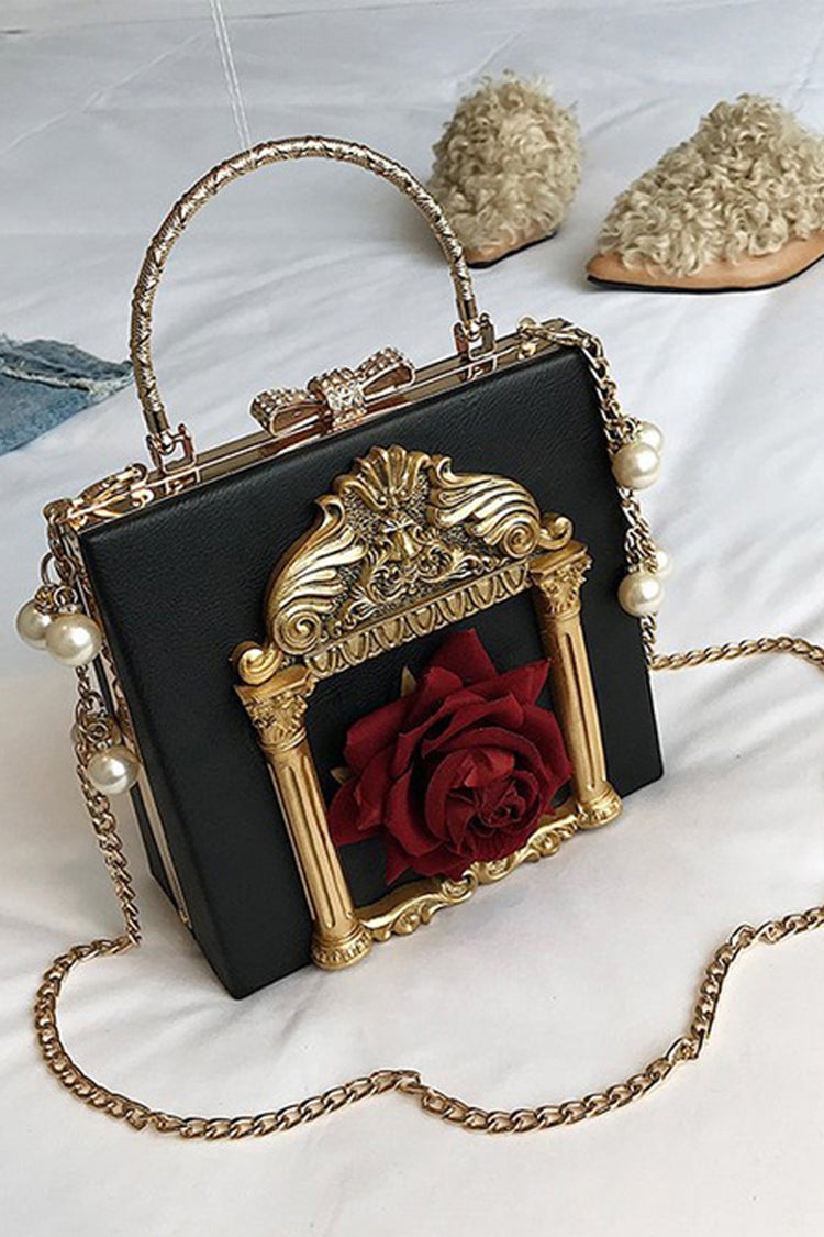 Vintage Rose Perlenkette Schultertasche