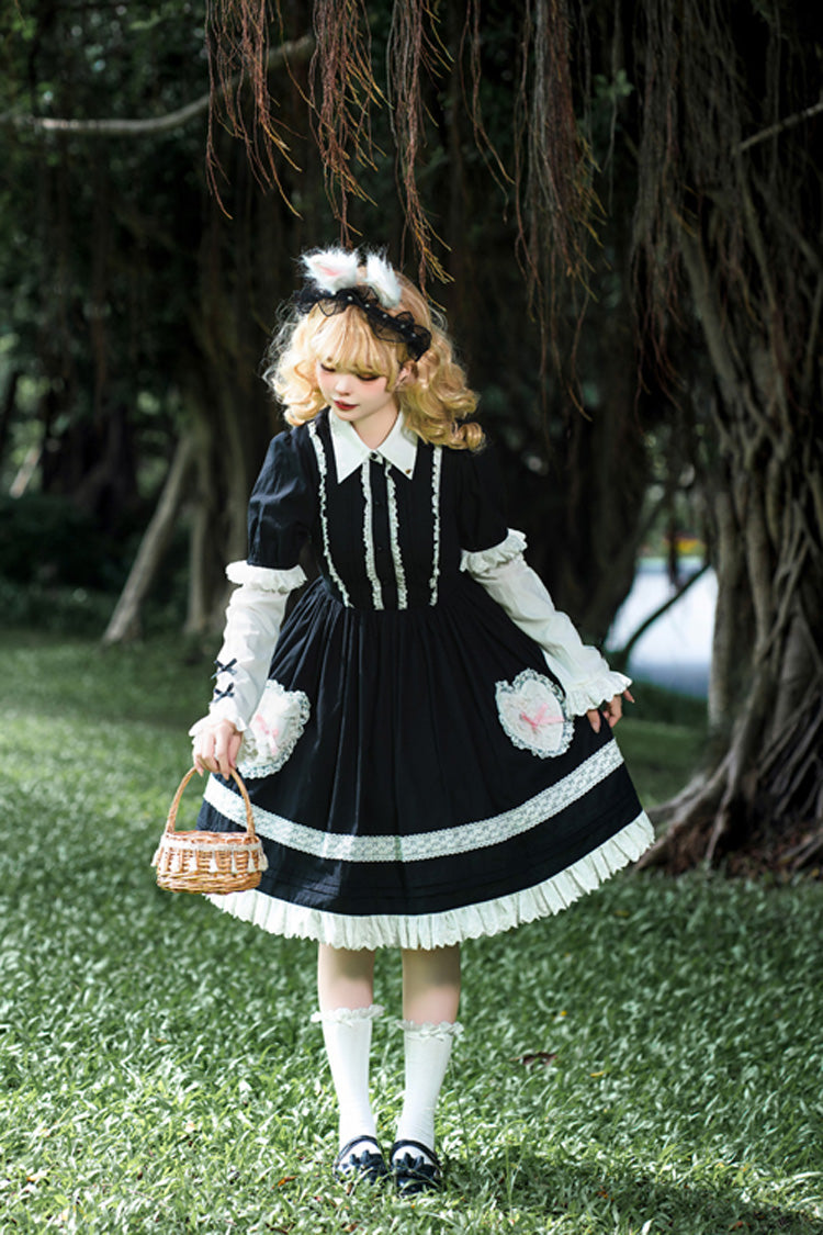 Sweet Princess Lolita JSK Dress with Ruffle Lace Sleeves