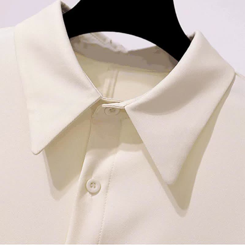 Vest Fringed Shirt Dress Lapel Boho Embroidery Pleated