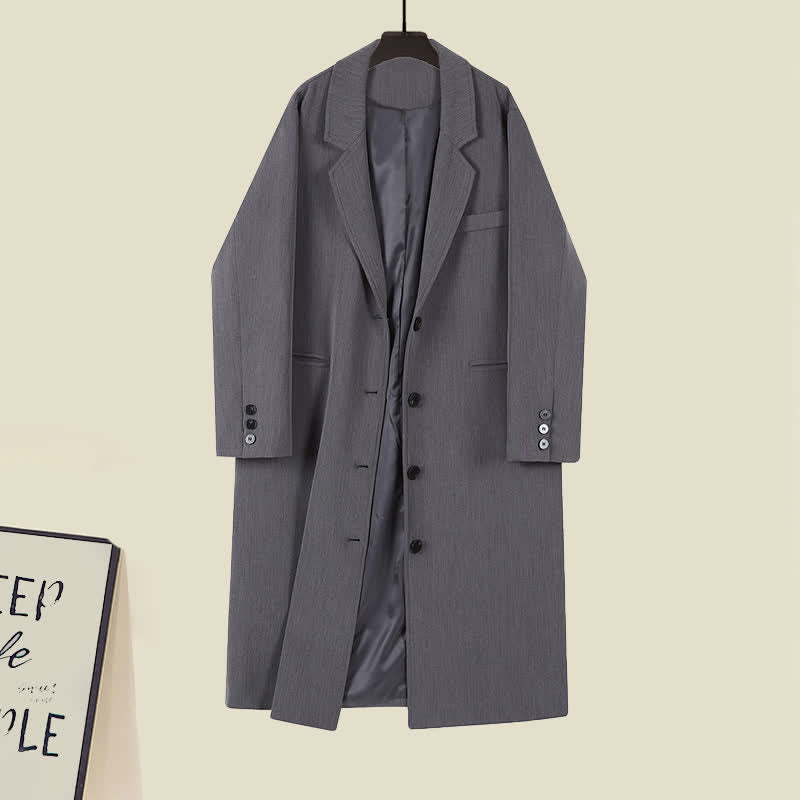 Dress Blazer Chic Lapel Pocket Embroidered Long