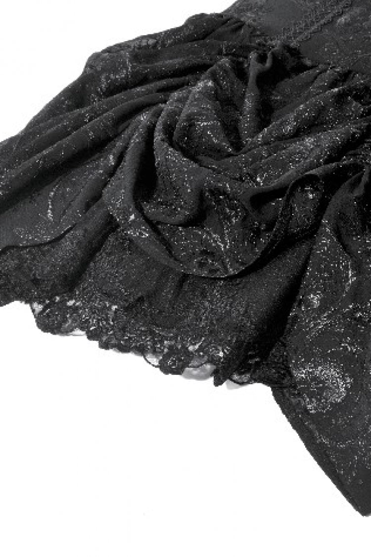 Embroidered Peplum Court Slip Dress in Gothic Style