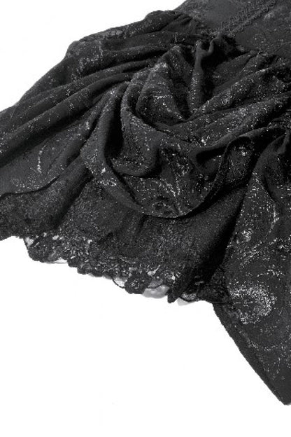 Embroidered Peplum Court Slip Dress in Gothic Style