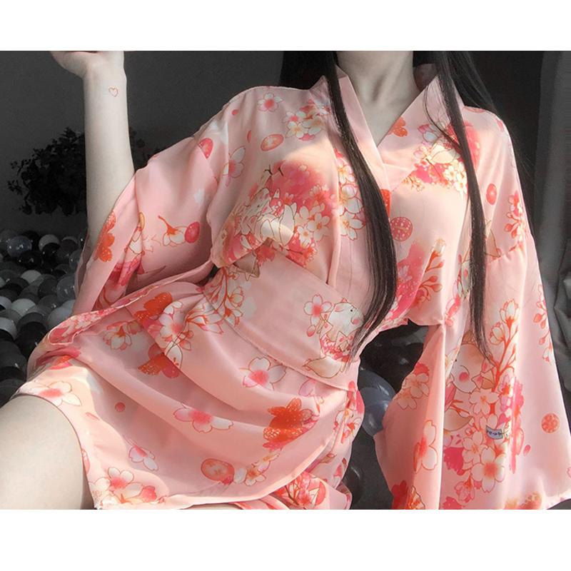 Sakura Floral Vintage Print Kimono Lingerie