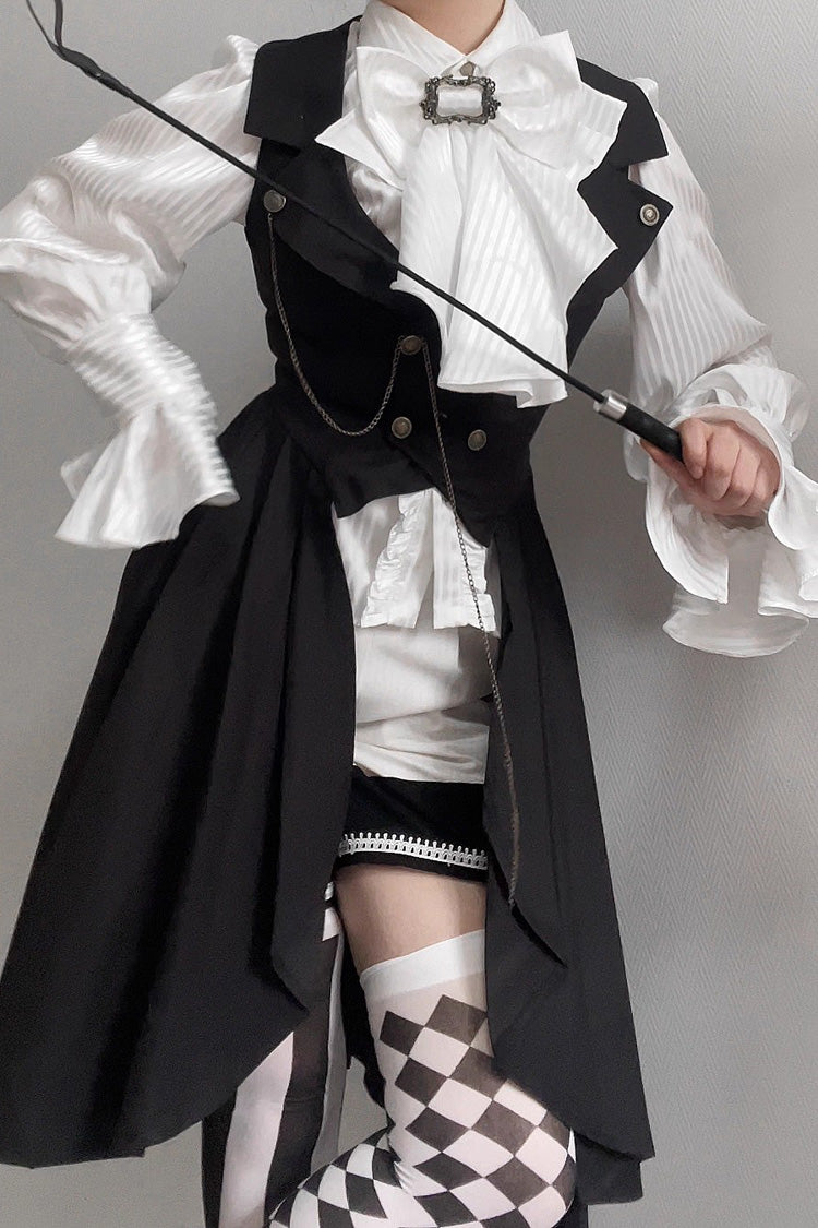Sleeveless Ruffle Gothic Prince Long Vest