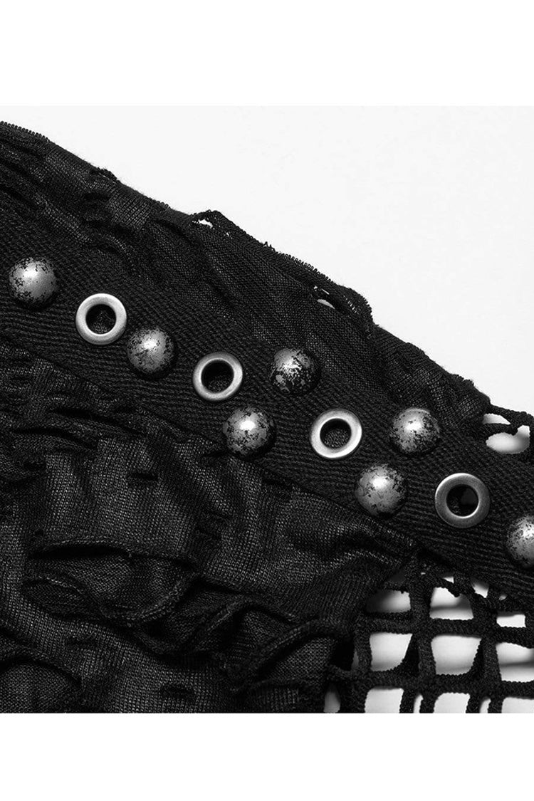 Morbid Ripped Mesh Stitch Loose Knit Short Sleeve Shirt