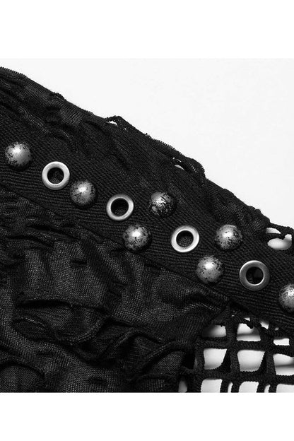 Morbid Ripped Mesh Stitch Loose Knit Short Sleeve Shirt