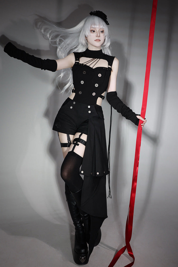 Phantom Thief Cut-Out Gothic Ouji Shorts Set