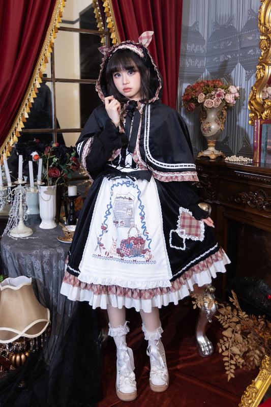 Little Red Riding Hood Ruffle Bowknot Sweet Lolita Jsk Dress