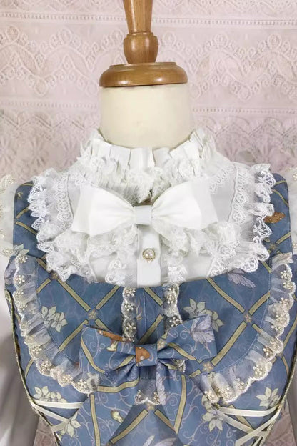 Dream Elf Print Ruffle Bowknot Jsk Dress - Sweet Lolita