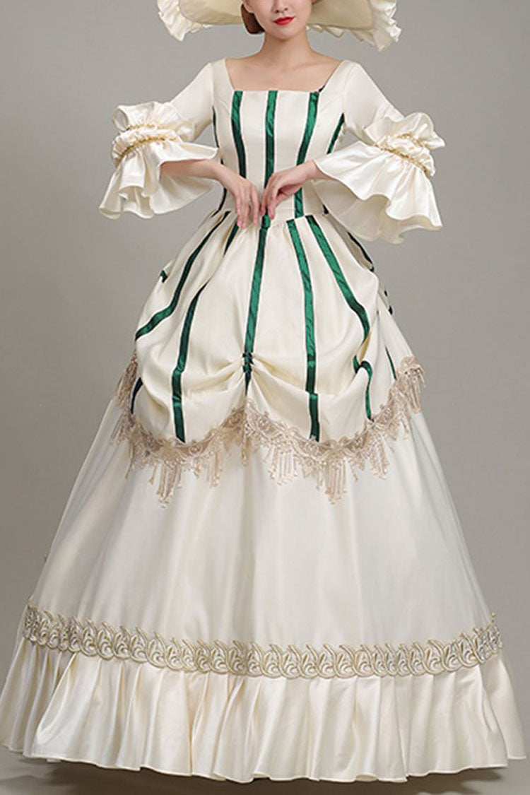 Square Collar Ruffled Prom Dress with Hime Sleeves