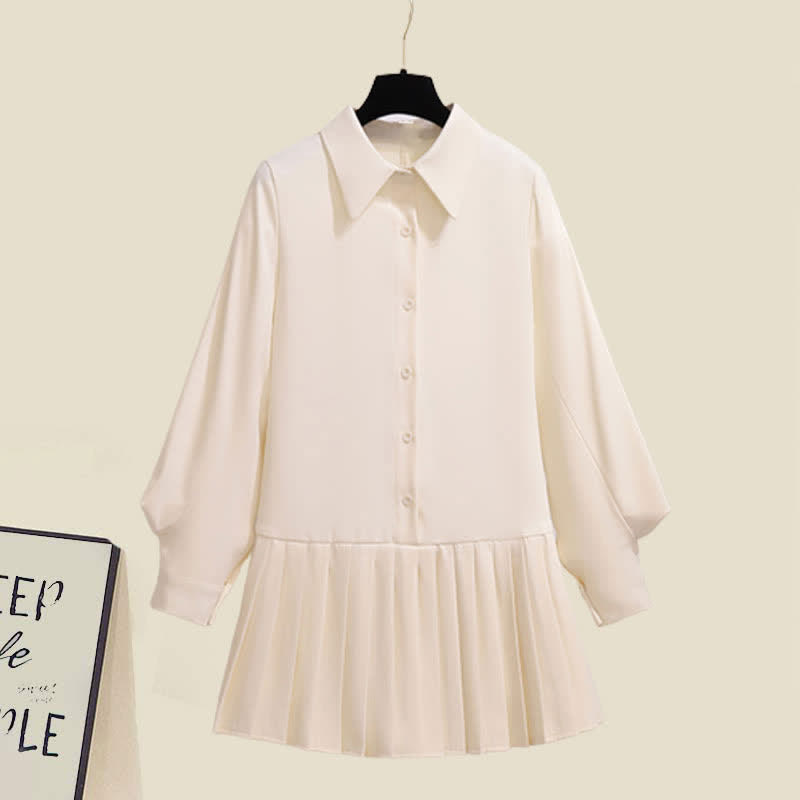 Robe plissée à revers et pull Sweet Bear