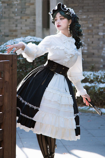 Stitching Cardigan Multi-Layer Lolita Skirt Dress