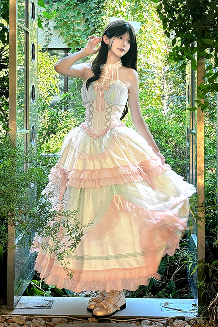 Mermaid Halter Ruffle Lace-Up Sweet Lolita Gown