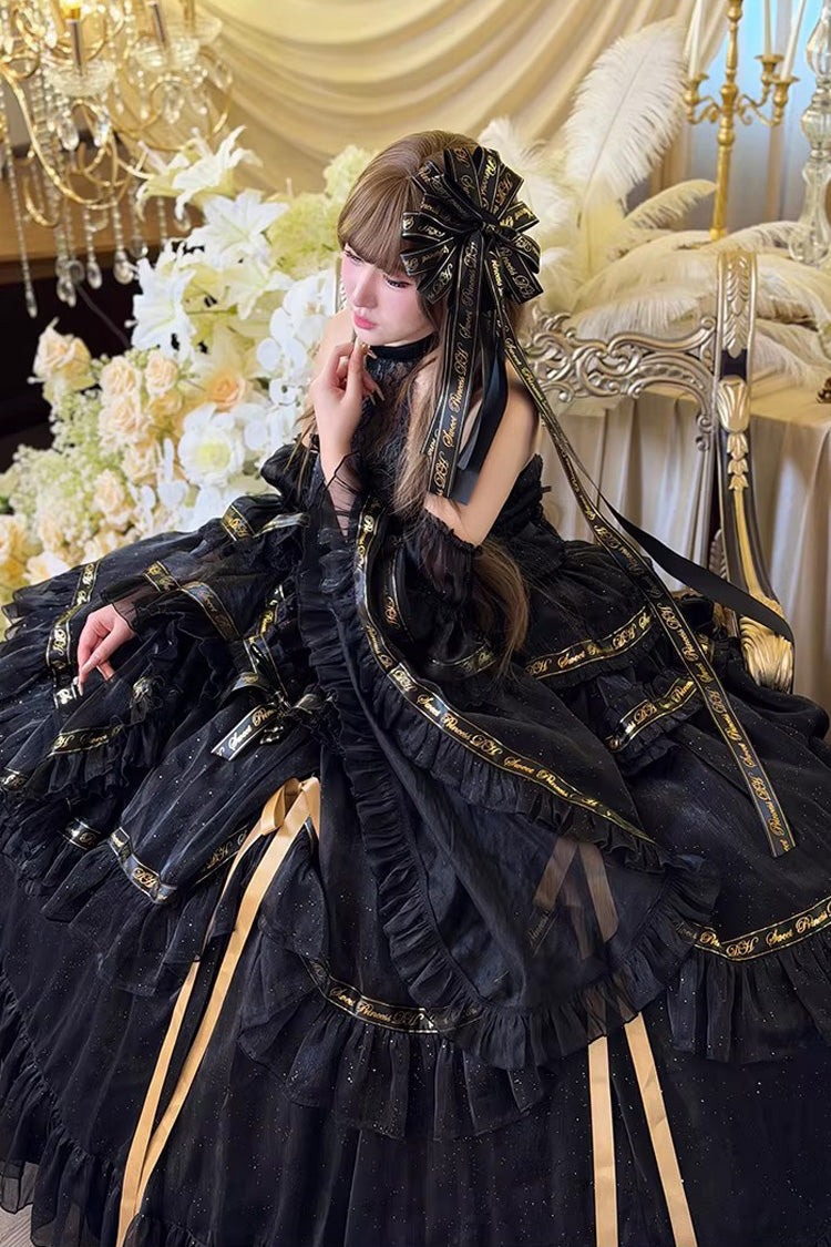 Double-Layered Ruffled Princess JSK with Bow Accents