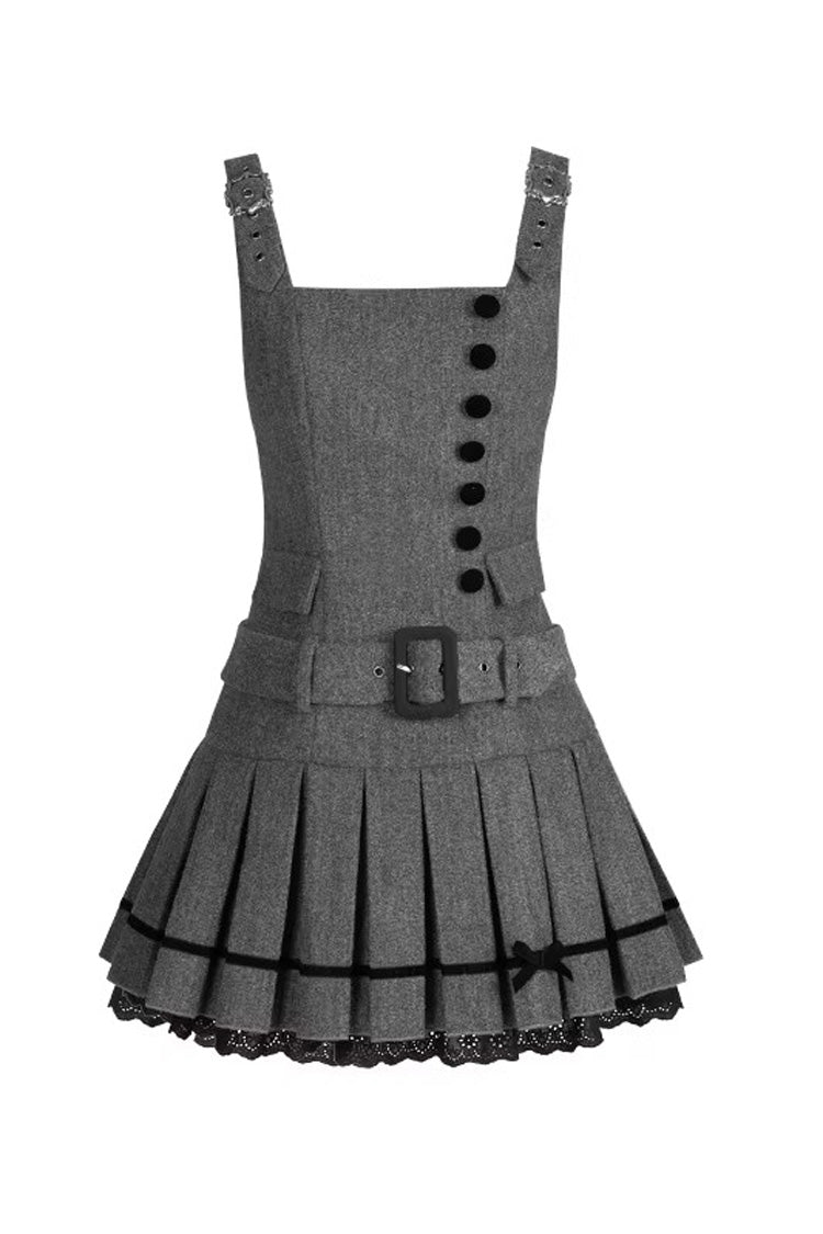 Ruffled Daily Elegant Classic Jumper Dress - Grey Letters & Poems Grace