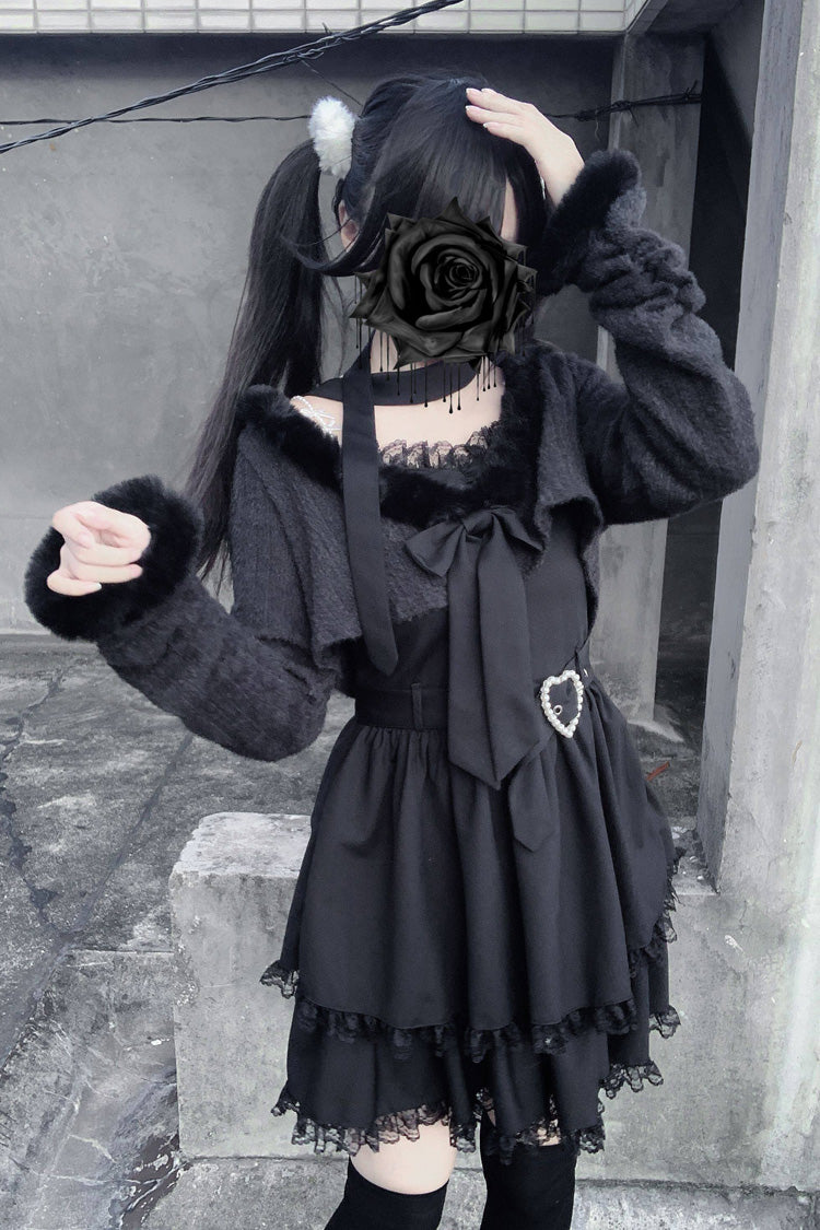 Stardust Oath Printed Ruffled Lace Dress Set Two Colors