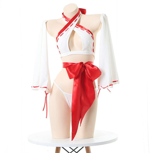 Sexy Bow Knot Hollow Out Hanfu Lingerie Set