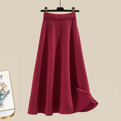 Skirt Colorblock Christmas Knit Sweater